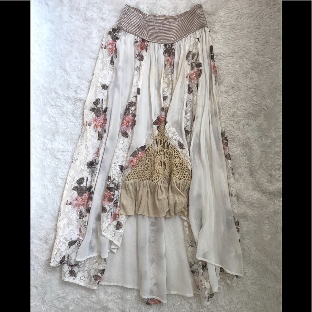 Free People New Romance Lace And Crochet Skirt